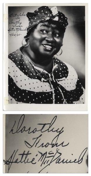 Hattie McDaniel of ''Gone With the Wind'' Signed 8'' x 10'' Photo